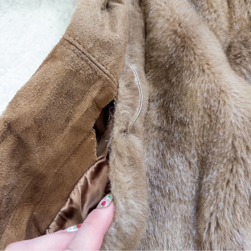 Tan Faux Fur Coat - Picture 7 of 8